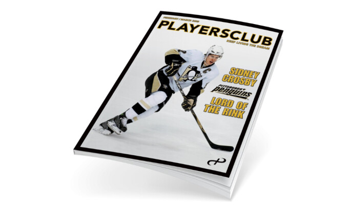 The Players Club magazine cover featuring Sidney Crosby, designed by CM3/Designs.
