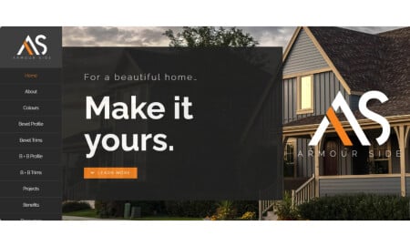 Armour Side Home Page website design by Reform Creative