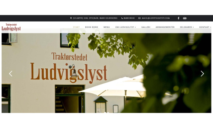 Traktørstedet Ludvigslyst Home Page website design by Katapult Reklamed.