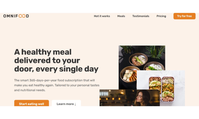 Omnifood Home Page website design by CoderWebb.