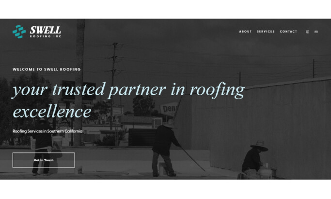 Swell Roofing Home Page website design by Miner Creative.
