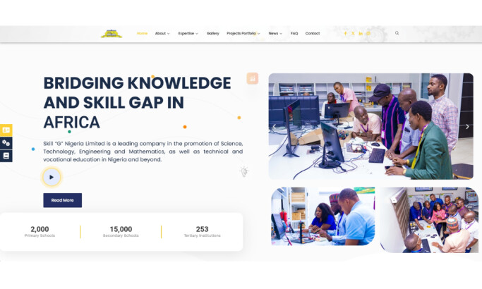 Skill "G" Nigeria Ltd. Home Page website design by Velour and Barrette Nigeria Ltd.