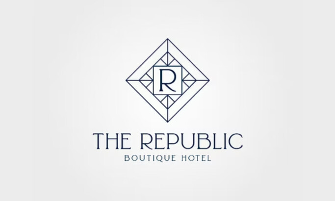The Republic Boutique Hotel logo design by DRW Studio.