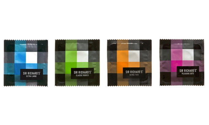 Sir Richard’s packaging design in colorful plaid-patterned wrappers