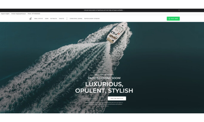 Superluxury Yachts section by Immersive Studios.