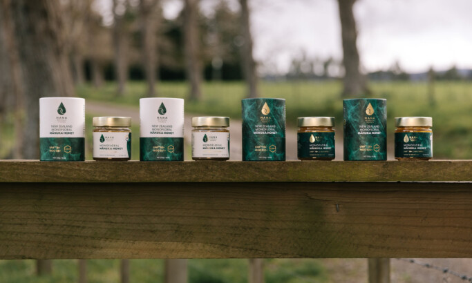 Hana Manuka Honey packaging design by Jess Wilson Design.