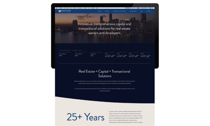 Madison Capital Group Home Page website design by Hyde & Union.