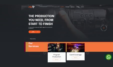 FilmUp Home Page website design by First Sites.