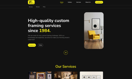 The First Picture Frame Warehouse Home Page website design by Ardaz Designs Ltd.