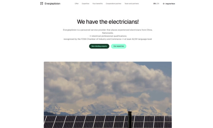 Energiepiloten Home Page website design by ©r2studio.