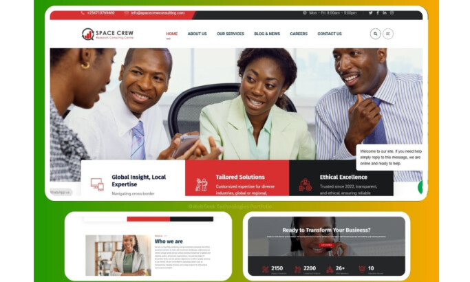 Space Crew Research Consulting Centre website design by Webfleek Technologies.