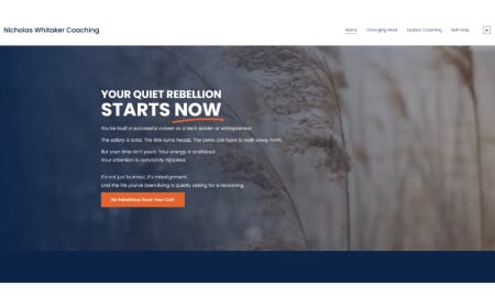 Nicholas Whitaker Coaching Home Page website design by Design Mingle.