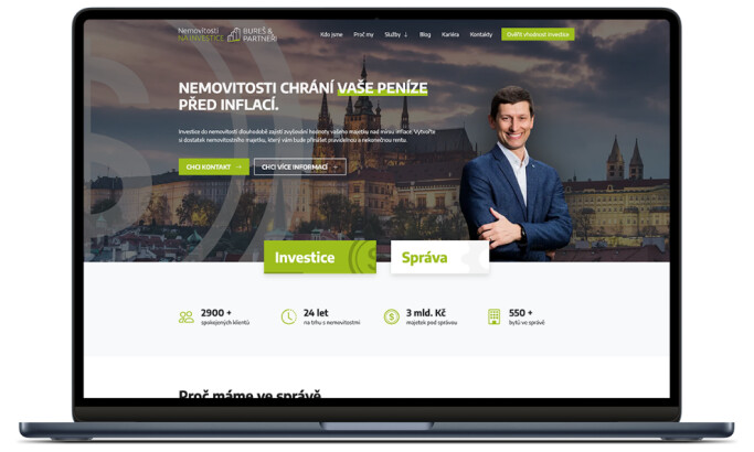 Bureš & partneři Home Page website design by PixelBrothers.