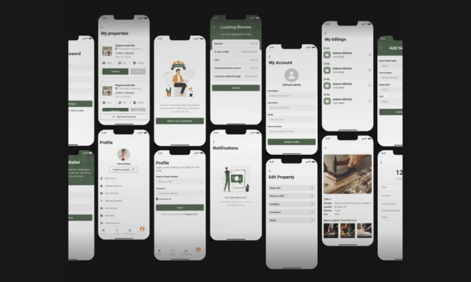 Ooh Rent app design by Innovation Scope.