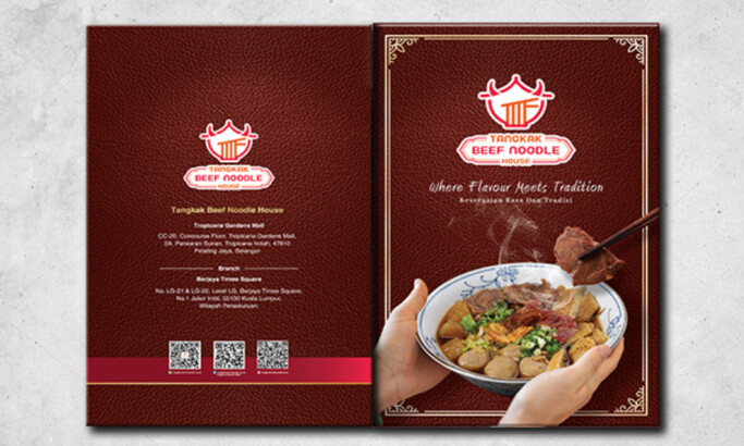 Tangkak Beef Noodle House cover design by Link Creative Design.