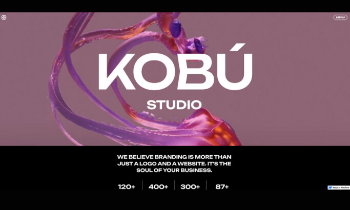 Kobu website design by WhiteFrame Creative.