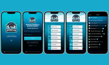 The Lunker Log loading, sign in and home screen design by Darren Kurre.