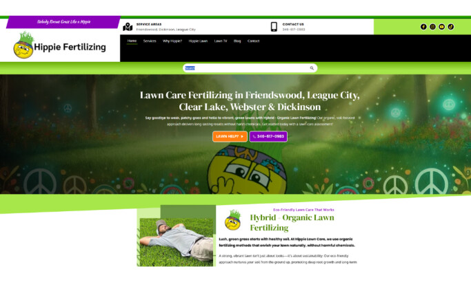 Hippie Fertilizing website design by Mint Desk Media.