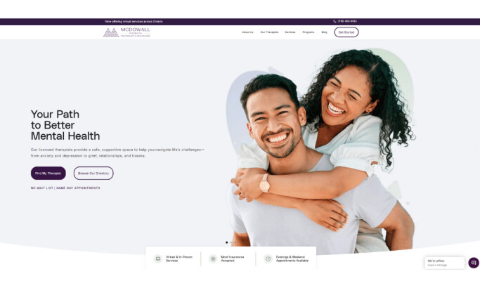 McDowall Health website design by Supernova Creative.