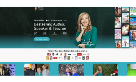 Shirley Jump website design by Devbo.