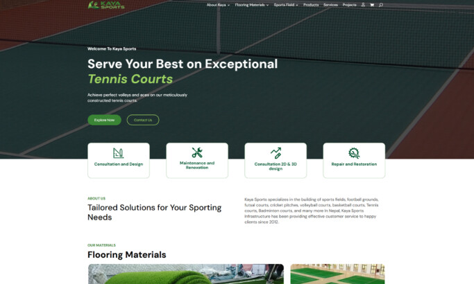 Kaya Sports website design by WeBajra Studio.