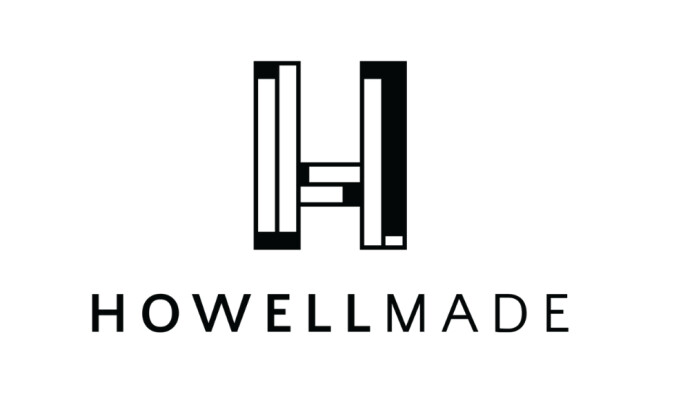 HowellMade Glassworks logo design by Three of Four Design Co.