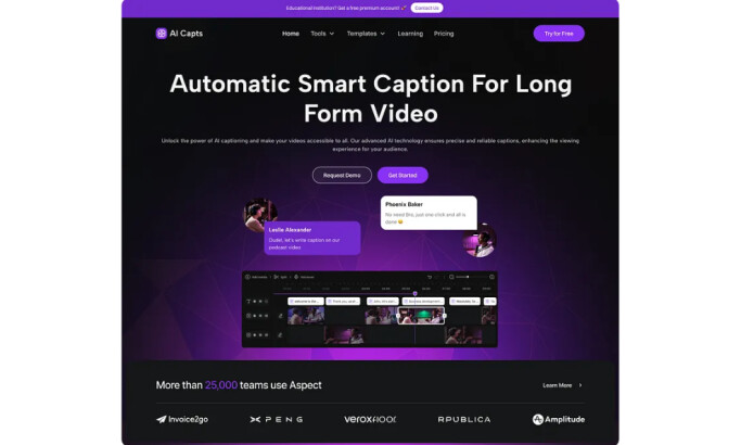 AI Capts website design by Elux Space.
