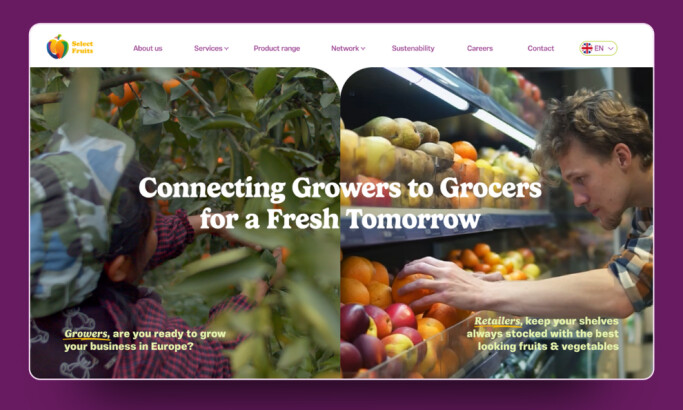 Select Fruits website design by Quickdata.