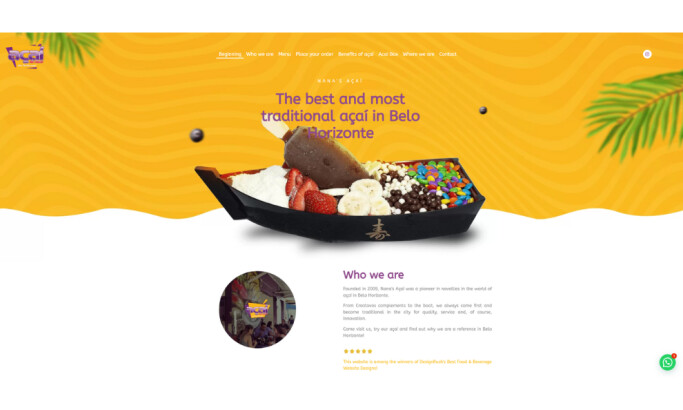 Açaí da Nana website design by Isa Miranda.