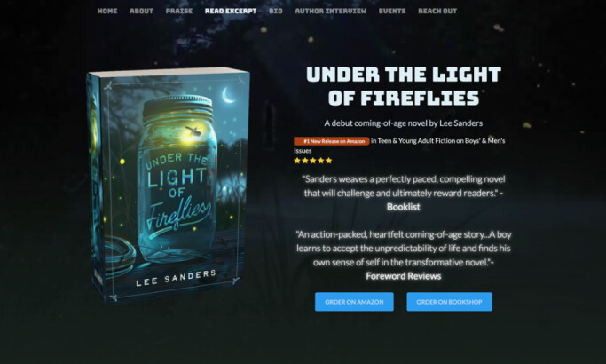 Under The Light of Fireflies website design by AmicusAe Marketing.