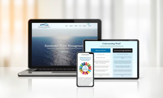 Seven Seas Water Group website design by WellFound Marketing.