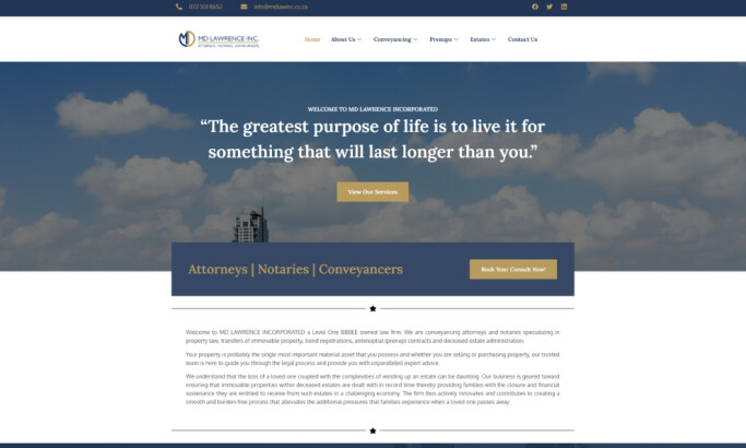 Md Lawrence Incorporated website design by Paper Cone Studios.