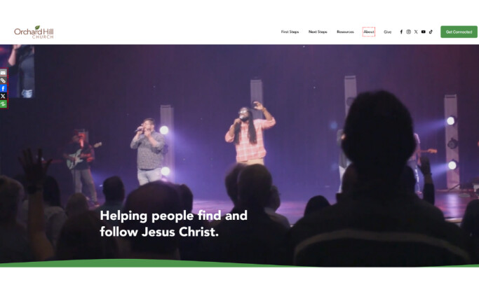 Orchard Hill Church website design by Secret Fire LLC.