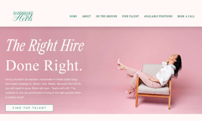 Handshake in Heels Web Design