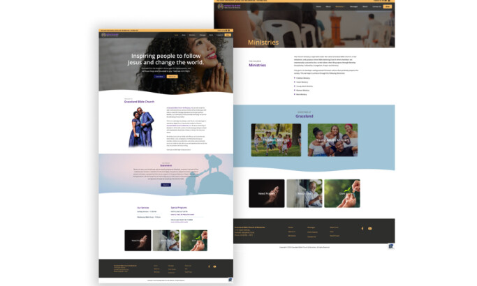 Graceland Bible Church website design by Alphega.