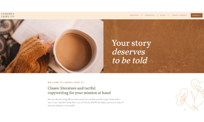 Lindsey Hope Co website design by Parson Lane.