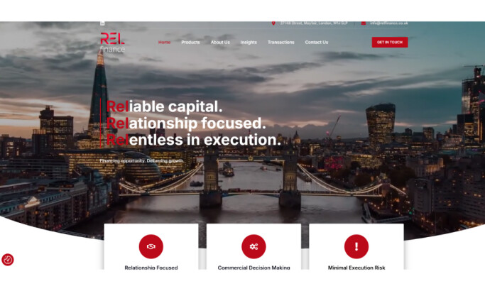 REL Finance website design by Green Cardinal Design.