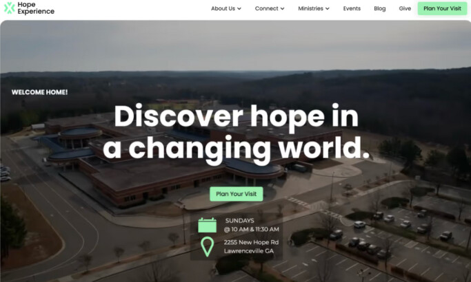 Hope Experience homepage by Digital Roast Studio.