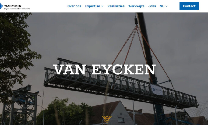 Van Eycken website homepage.