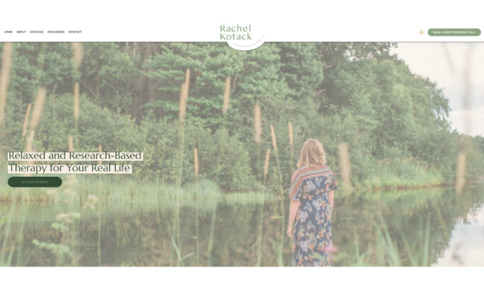 Rachel Kotack Psychotherapy website design by Unica Formo.
