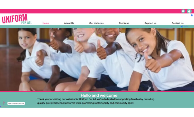 Uniform For All website design by BBM Design Agency.