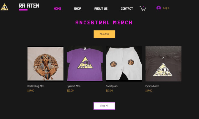 Ra Aten website design by GRCD Services.