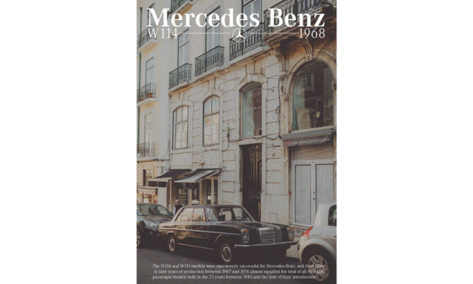 Mercedes Benz poster print design by ML Design Studios.