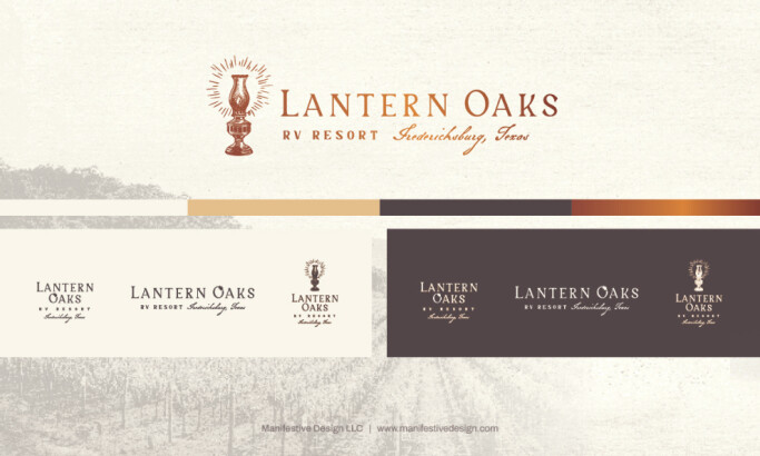 Lantern Oaks RV Resort logo design by Manifestive Design.