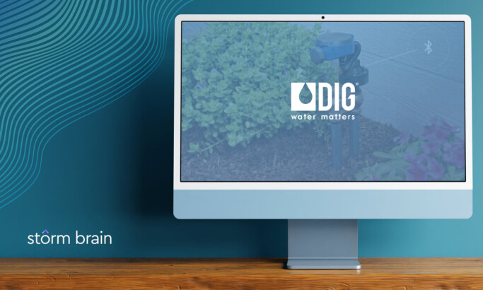 DIG Corp Website Design by Storm Brain on computer screen mockup