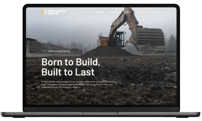 Graf Concrete & Iron website design by Adventure Tide Media