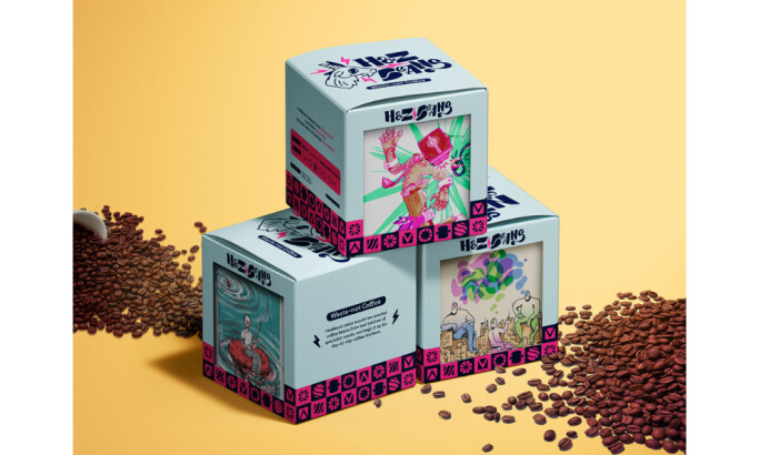 HazBeans Coffee packaging design by Lost Astronaut Design