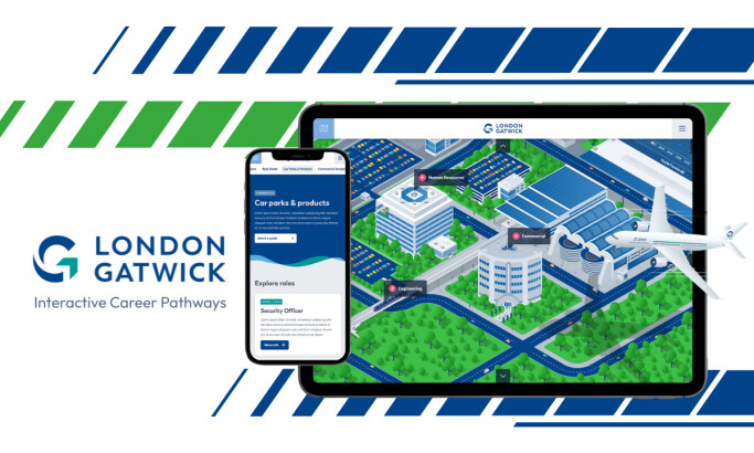 Gatwick Interactive Career Pathways Website Design by Electric Circus Mockup of website