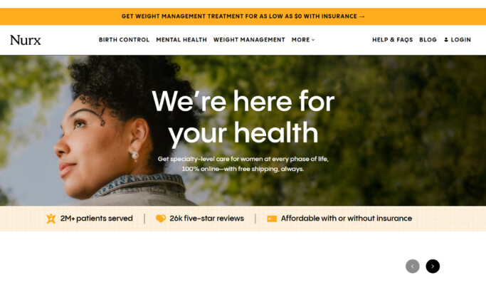 Nurx website design by Storm Brain