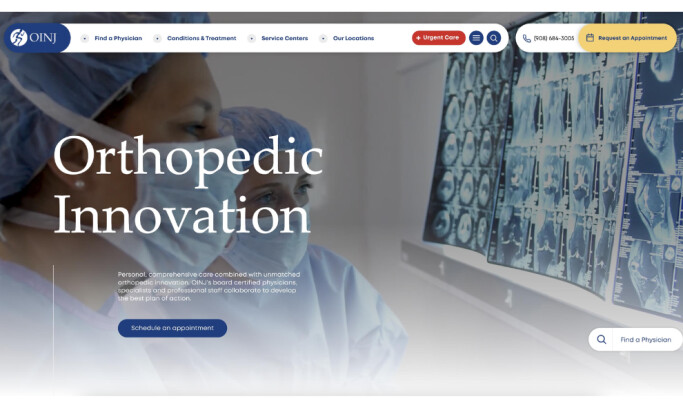 The Orthopedic Institute of New Jersey website design by eDesign Interactive.